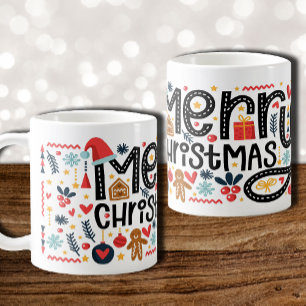 Mug MERRY CHRISTMAS Typographie Vacances