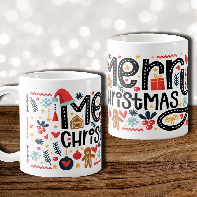 Mug MERRY CHRISTMAS Typographie Vacances (Créateur téléchargé)