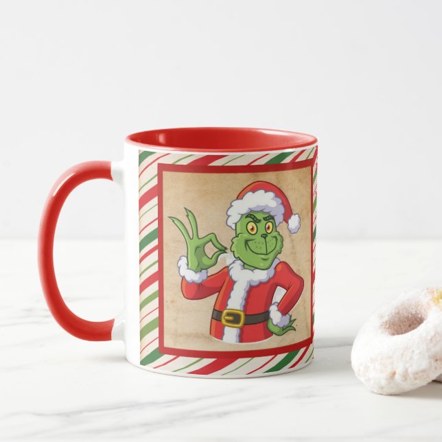 Mug Merry Christmas with grinch holiday gift (Avec donut)
