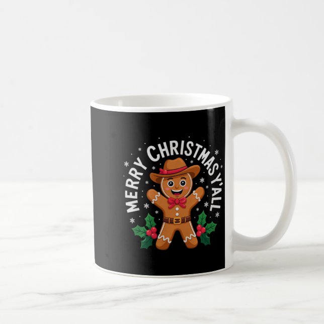 Mug Merry Christmas Yall Gingerbread Cowboy Howdy West (Droite)