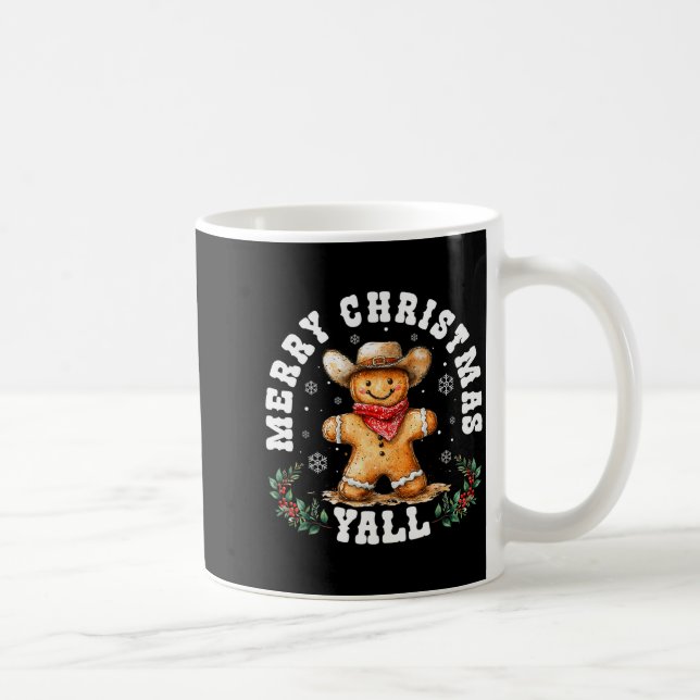 Mug Merry Christmas Yall Gingerbread Cowboy Western Xm (Droite)