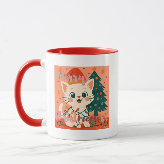 Mug Merry Christmeows! Cat (Gauche)
