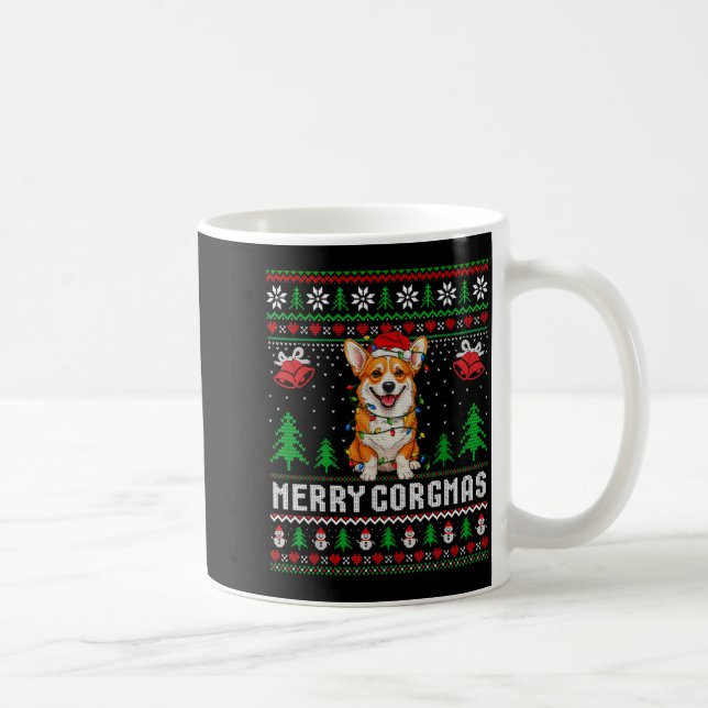 Mug Merry Corgmas Ugly Sweater Funny Corgi Christmas T (Droite)