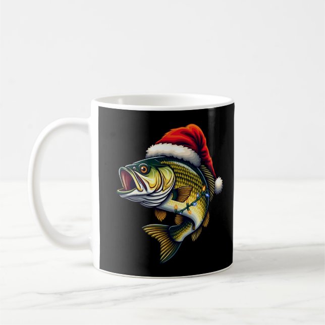 Mug Merry Fishmas Père Noël Pêcheurs amoureux Drôle Pê (Gauche)