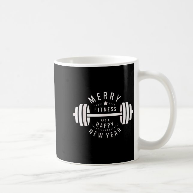 Mug Merry Fitness And A Happy New Rear Funny Gym  (Droite)