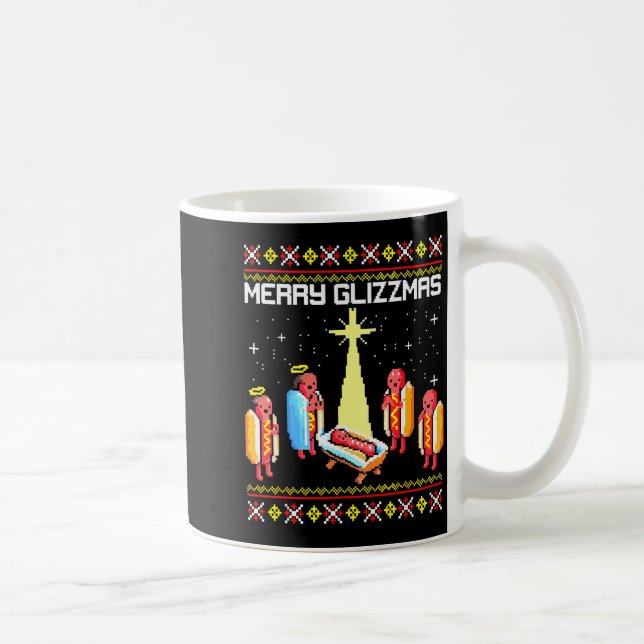 Mug Merry Glizzmas Tacky Funny Merry Christmas Hotdogs (Droite)