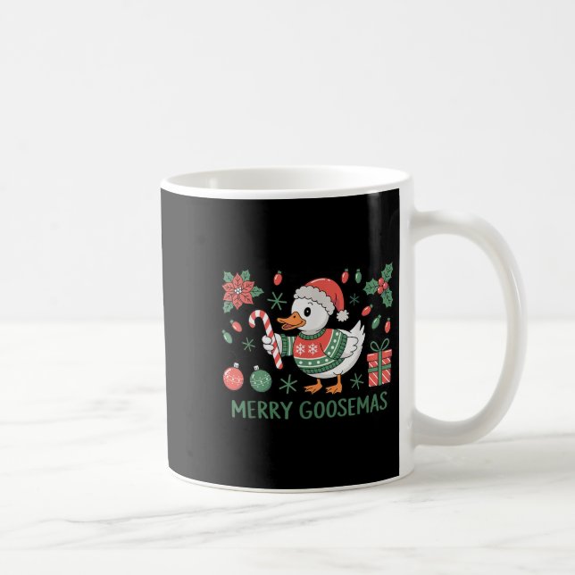 Mug Merry Goosemas Cute Christmas Goose Santa Hat Ligh (Droite)