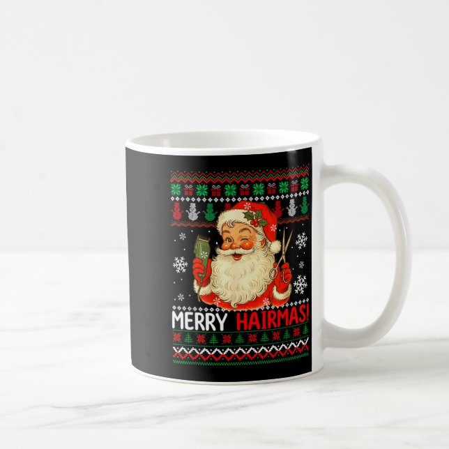 Mug Merry Hairmas Christmas Sweater Santa Hairstylist  (Droite)