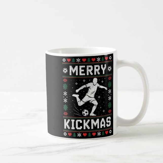 Mug Merry Kickmas Funny Christmas Soccer Xmas  (Droite)