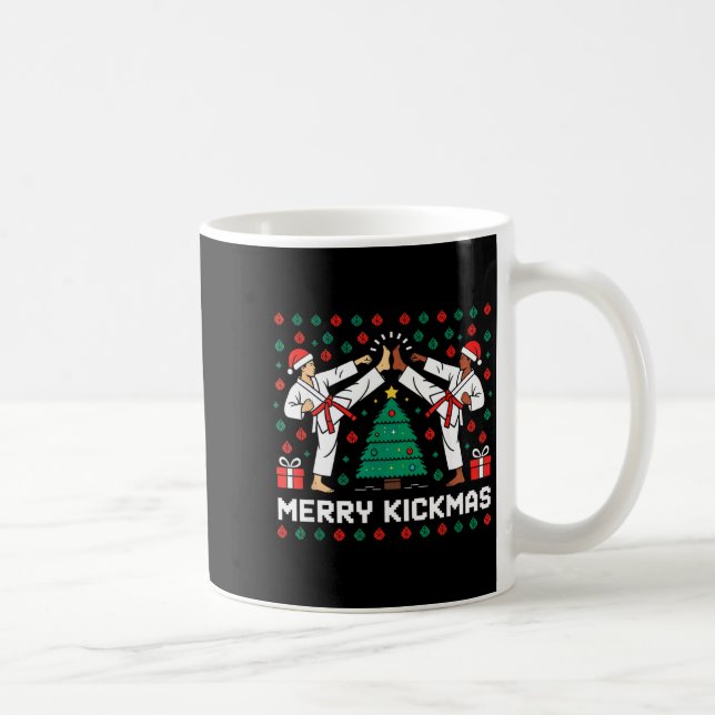 Mug Merry Kickmas Funny Karate Jiu Jitsu Ugly Christma (Droite)