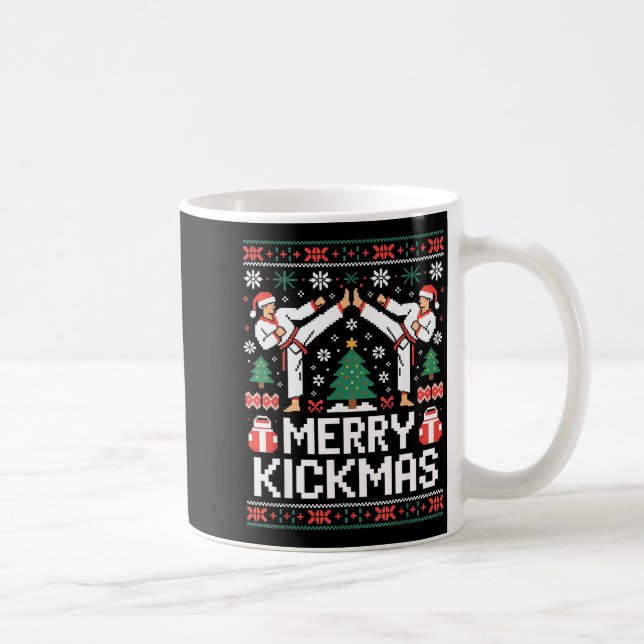 Mug Merry Kickmas Karate Jiu Jitsu Ugly Christmas Desi (Droite)