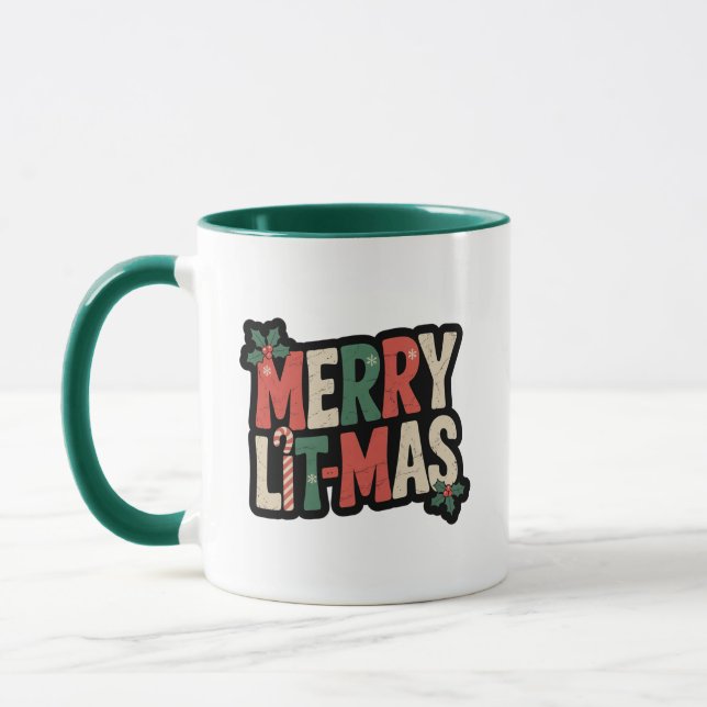 Mug Merry Lit-mas Bookish Coffee (Gauche)