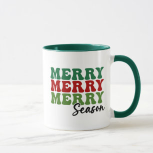 Mug Merry Merry Merry Saison - Retro Holiday Art