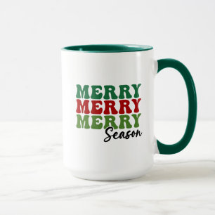 Mug Merry Merry Merry Saison - Retro Holiday Art