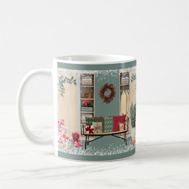 Mug Merry Mudroom scène neige (Gauche)