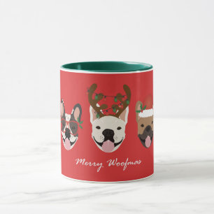 Mug Merry Woofmas Têtes de Noël