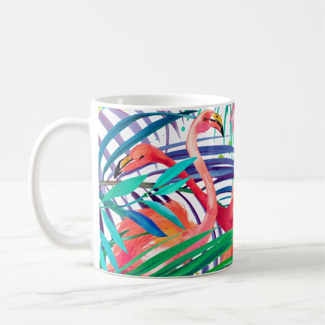 Mug Merveilleuse aquarelle flamingo. Afrique (Gauche)