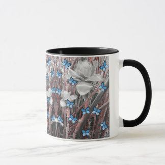 Mug Merveilleuse Rose Ants rouges et papillons bleus S