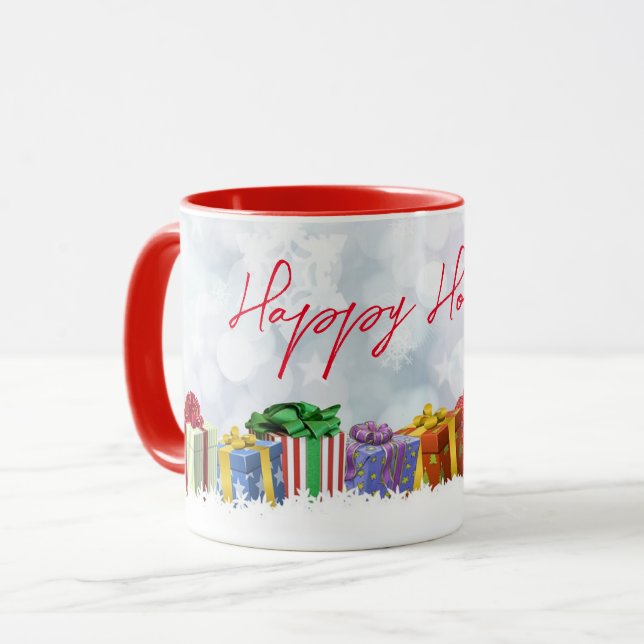Mug Merveilleux Cadeaux de Noël Arc-en-ciel (Devant gauche)