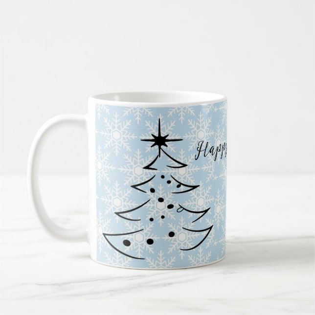 Mug Merveilleux, Flocons Bleus, Sapin de Noël (Gauche)