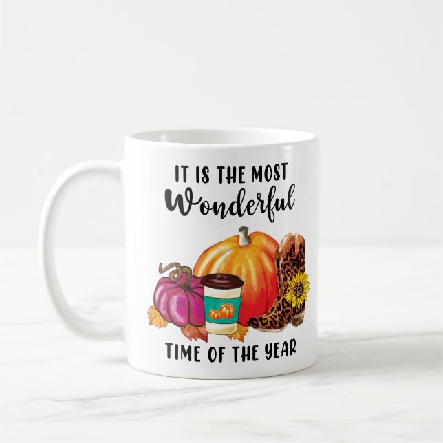 Mug Merveilleux Moment De L'Année Citation Citrouille  (Gauche)