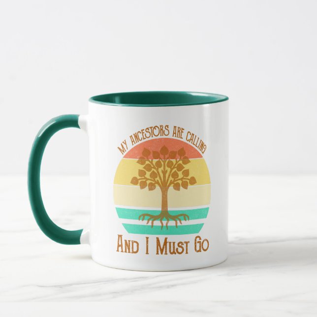 Mug Mes Ancêtres Appelent Et Je Dois Partir En Généalo (Gauche)