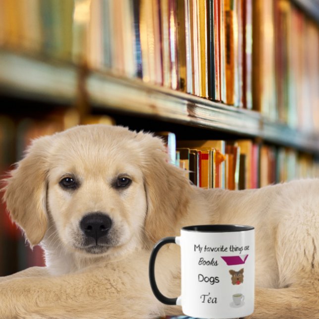 Mug Mes choses préférées Livres, Chiens, Thé (Créateur téléchargé)