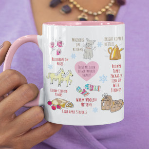 Mug Mes choses préférées Sons de Noël Musicaux