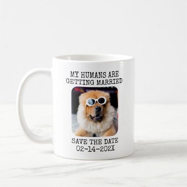 Mug Mes humains se marient, Sauvegarder la date (Gauche)