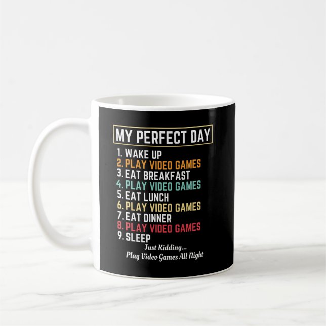 Mug Mes jeux vidéo de jour parfait amusant (Gauche)
