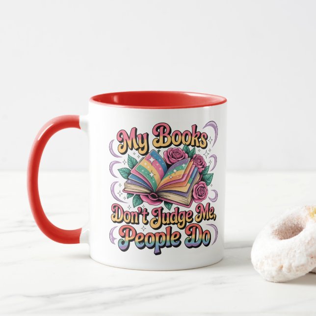 Mug Mes livres ne me jugent pas... (Avec donut)