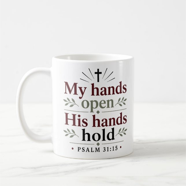 Mug Mes mains s'ouvrent Ses mains tiennent Citation de (Gauche)