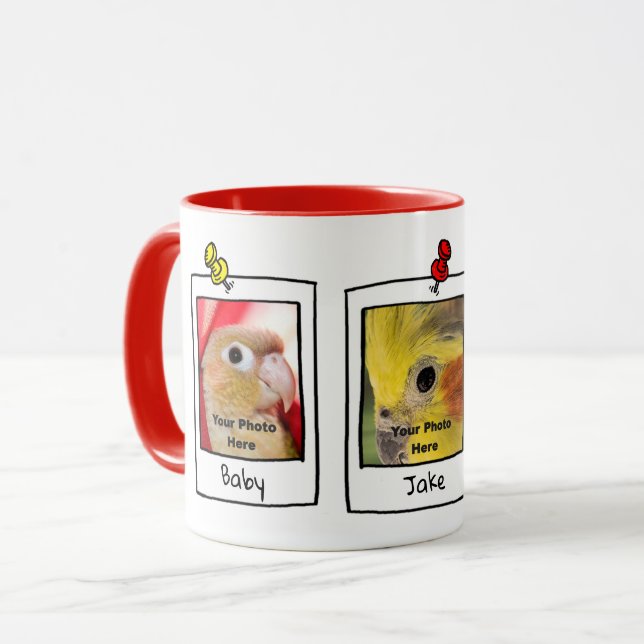 Mug Mes Oiseaux de Compagnie Collage Photo Rétro Perso (Devant gauche)