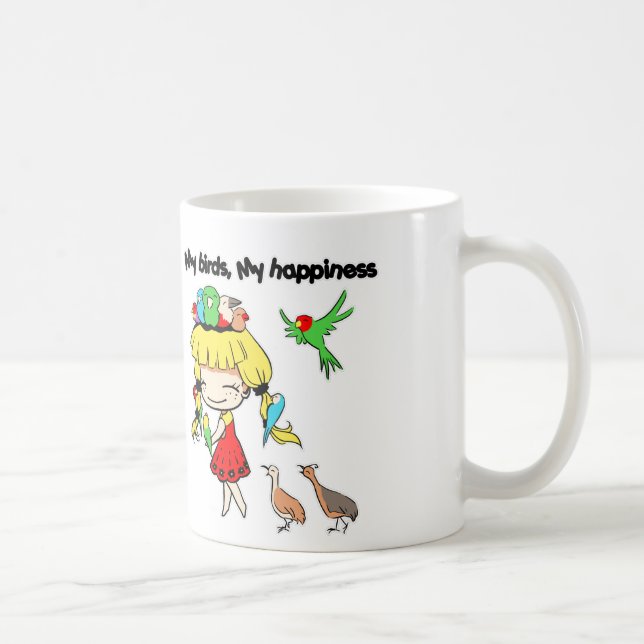 Mug Mes oiseaux ma bande dessinée mignonne de bonheur (Droite)