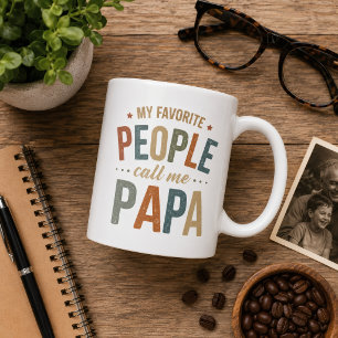 Mug Mes personnes préférées m'appellent Papa Rétro Vin