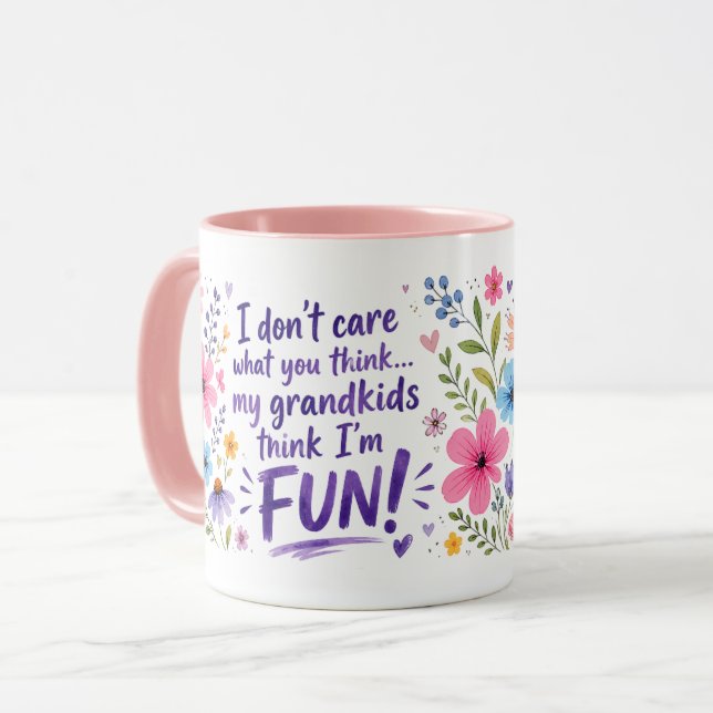 Mug Mes petits-enfants me trouvent AMUSANT ! (Devant gauche)