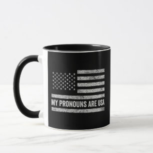 Mug Mes pronouns sont Usa Funny Quart de juillet