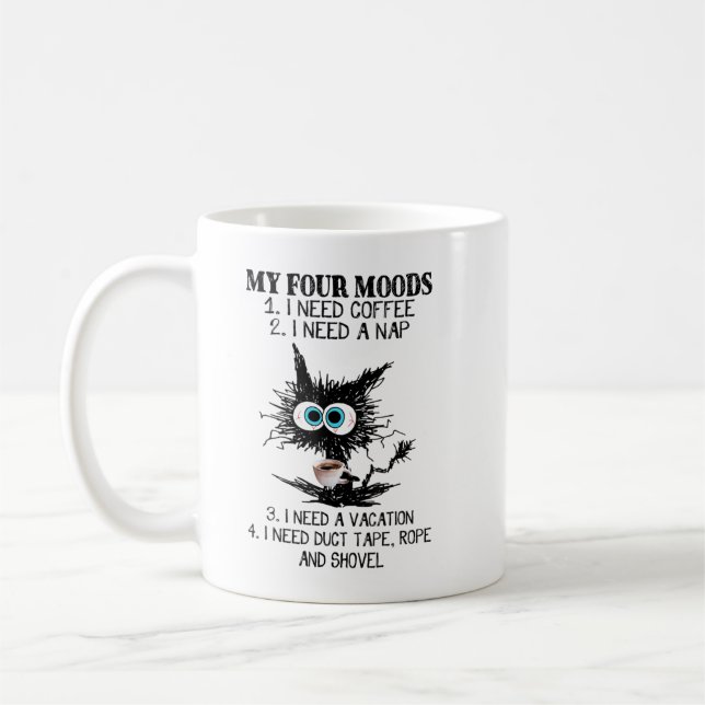 Mug Mes Quatre Humeurs J'Ai Besoin De Café J'Ai Besoin (Gauche)