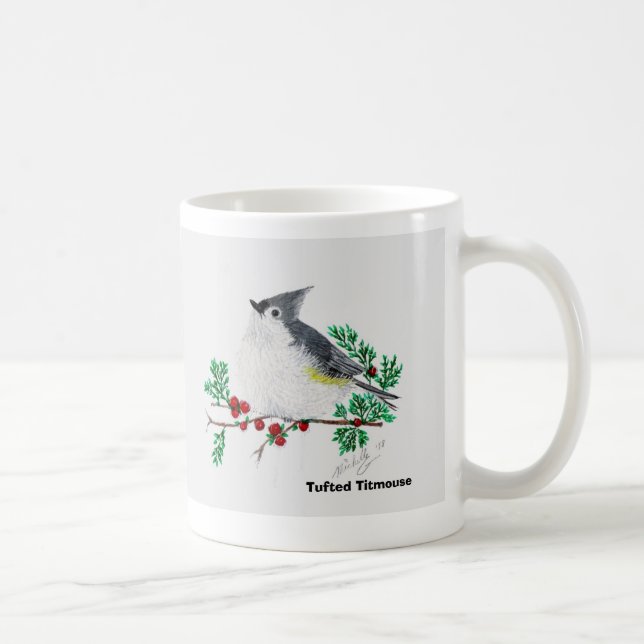 Mug mésange de Noël, mésange tuftée (Droite)