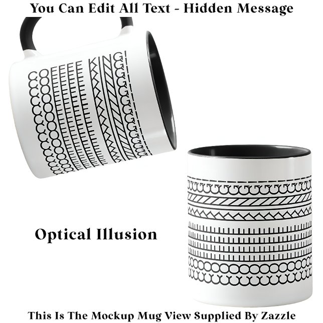 Mug Message caché Coffee King 115B Drôle nouveauté (Créateur téléchargé)