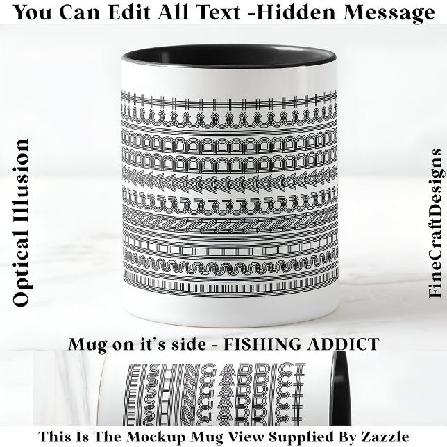 Mug Message Caché de Toxicomane de la Pêche Drôle 111B (Créateur téléchargé)