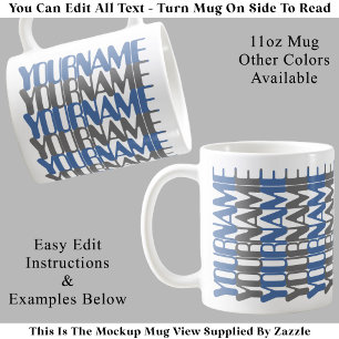 Mug Message caché personnalisé court nom personnalisé
