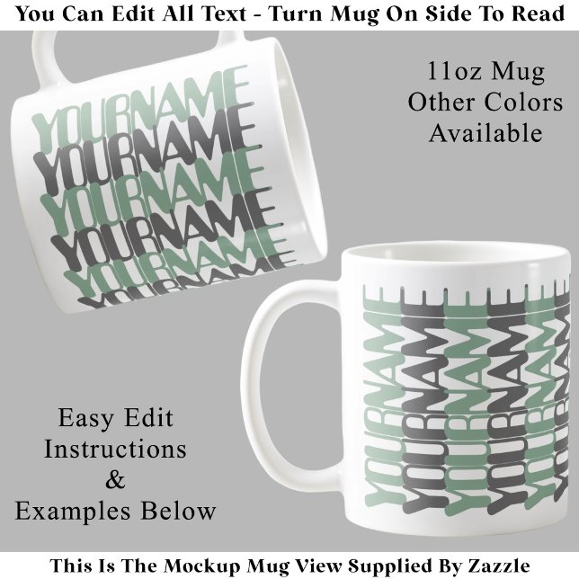 Mug Message caché personnalisé court nom personnalisé  (Créateur téléchargé)