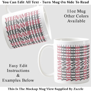 Mug Message caché rose personnalisé avec un long nom s