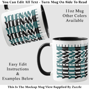 Mug Message caché sarcelle personnalisé avec petit nom