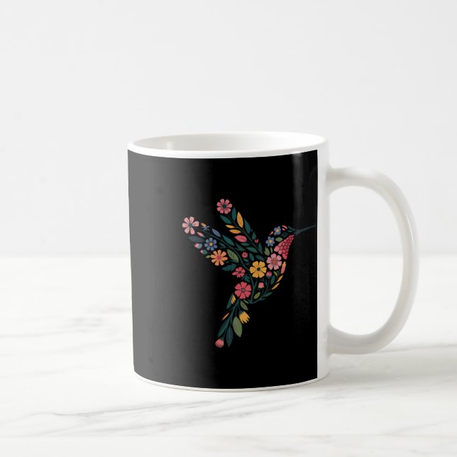 Mug Message caché subtil anti-Trump de colibri floral (Droite)