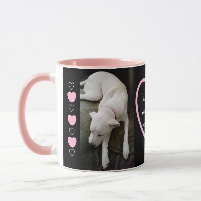 Mug Message d'amour de chien blanc dormant mignon dans (Gauche)