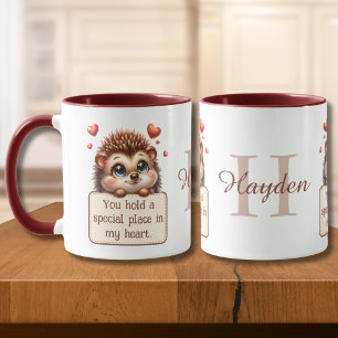 Mug Message d'amour de la Saint-Valentin pour un héris