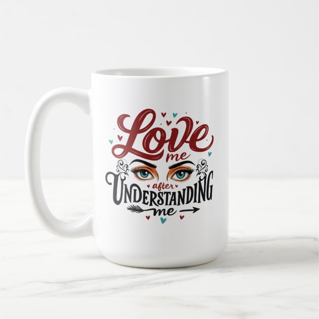 Mug Message d'amour des yeux expressifs Imprimer (Gauche)
