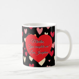 Mug Message d'amour personnel de la Saint-Valentin Cad